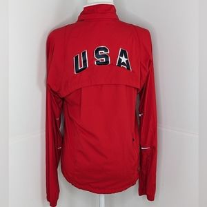Nike USA Olympic EUC Rare convertible jacket track team tank top Small red